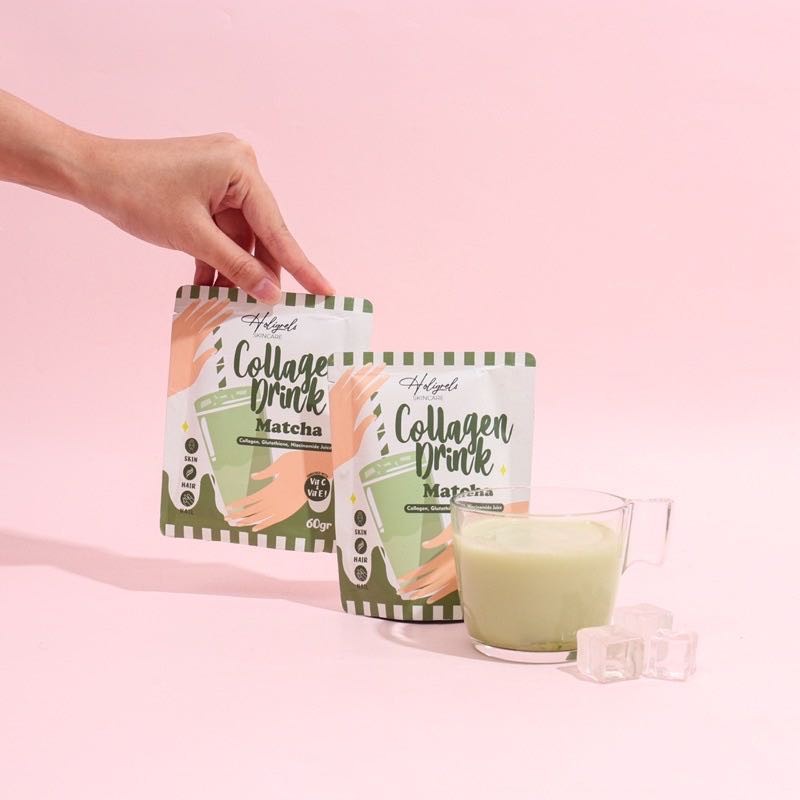 [READY SIAP KIRIM] Holigrels Skincare Collagen Drink | Minuman Serbuk Collagen Matcha Chocolate Brown Sugar Coffee Latte Holigrelskincare