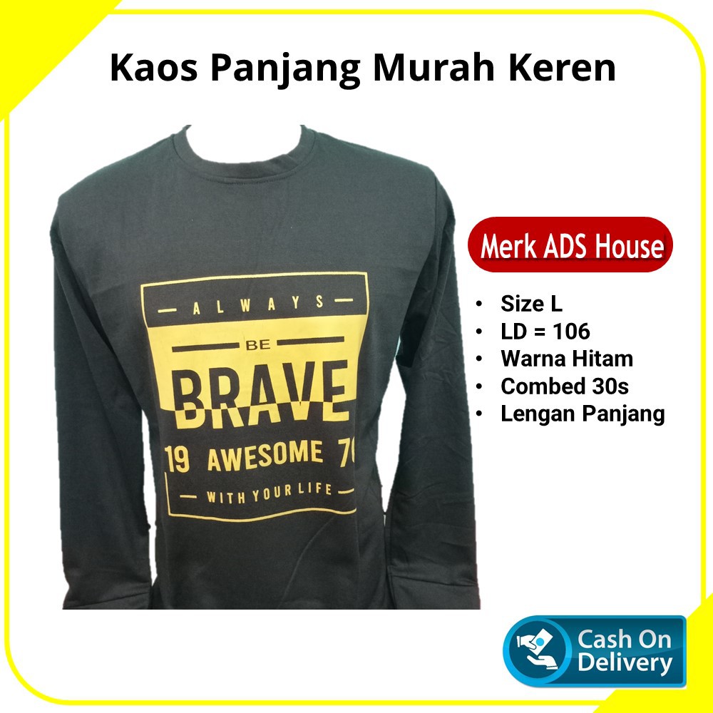 Kaos Lengan Panjang ADSHouse Nevada Pria Wanita Remaja Distro Asli Ori Matahari Grosir Murah Terbaru