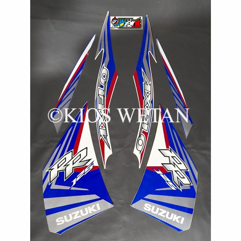 STRIPING SHOGUN AXELO RR BIRU STIKER LIS STANDAR BODY SUZUKI