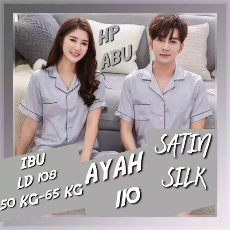 Baju Tidur couple pria dan wanita hotpant / cewek / cowok / satin polos pasangan stelan