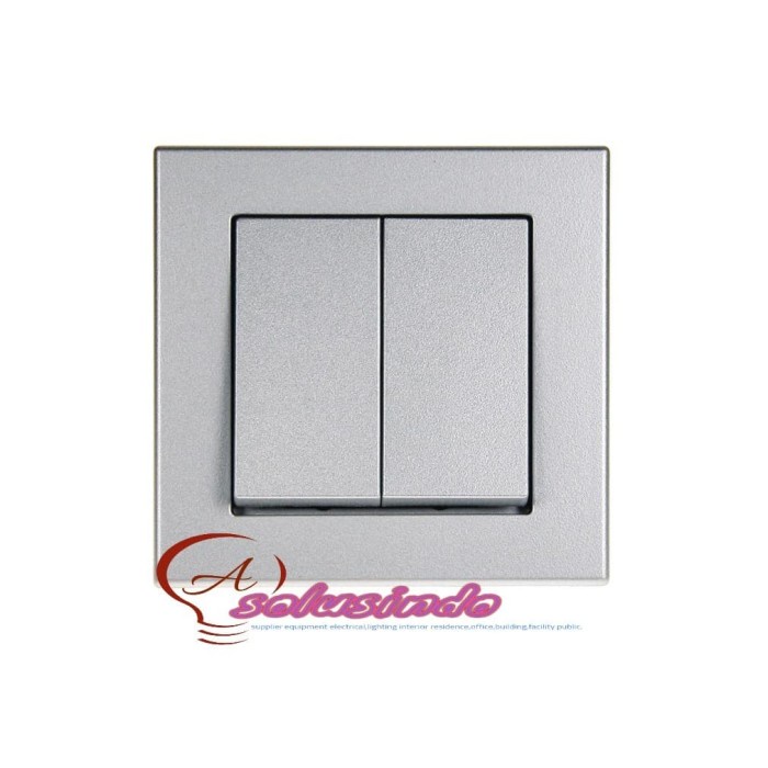 Saklar Hotel - Saklar Tukar Double - Broco Plano Silver