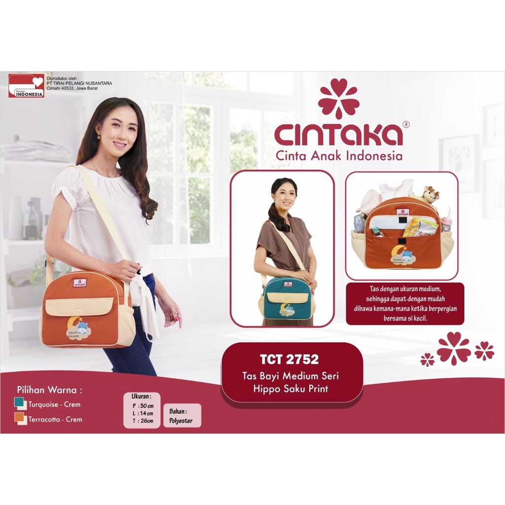 Cintaka Tas Bayi Medium Saku Print Hippo Series - TCT 2752