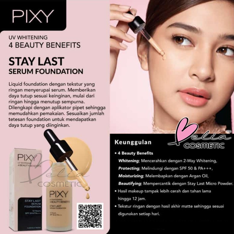 ❤ BELIA ❤ PIXY 4BB Stay Last Serum Foundation 17mL SPF 50 PA+++ | foundation cair 4 beauty benefit