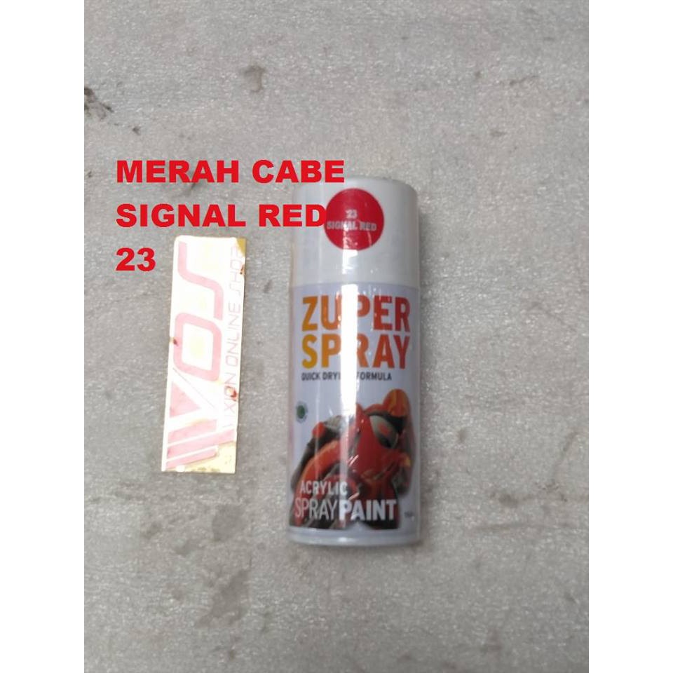 CAT KALENG SEMPROT PYLOK MERK ZUPER SPRAY 150CC MERAH CABE / SINGNAL RED 23