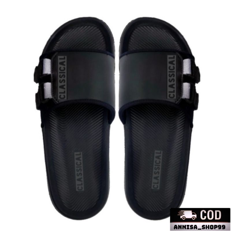 Promo Sandal Slop Slip On Distro Casual - Sandal Pria - Sandal Wanita