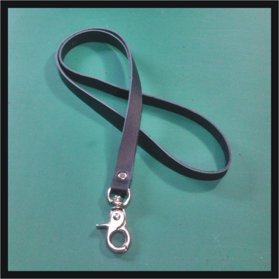 

READY tali id card kulit asli warna hitam | lanyard name tag | leather goods BERKUALITAS