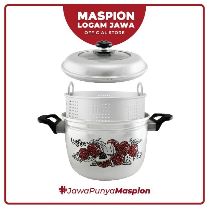 MASPION JAWA Panci Langseng Pancaguna Tutup Kaca 45 cm Alumunium