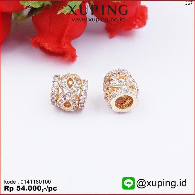 XUPING LIONTIN TABUNG MOTIF EMAS ZIRCON 0141180100