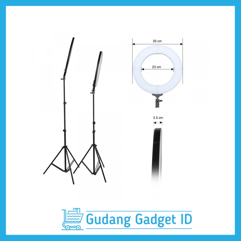 Lampu Halo Ring Light LED Kamera DSLR Smartphone 48W 480 LED 18 Inch - LF-R480C - White - D42MWAF9