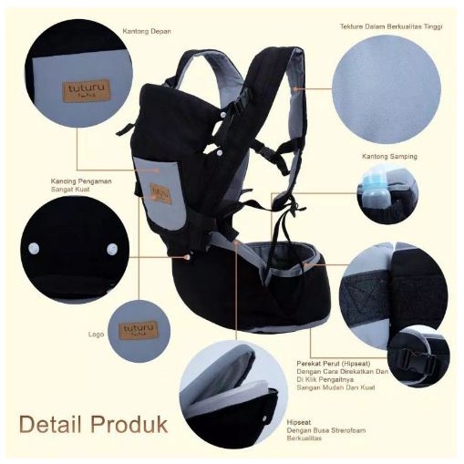 5 IN 1 Gendongan Bayi Depan Hipseat - 5in1 Way Hipseat Baby Carrier - GENDONG BAYI