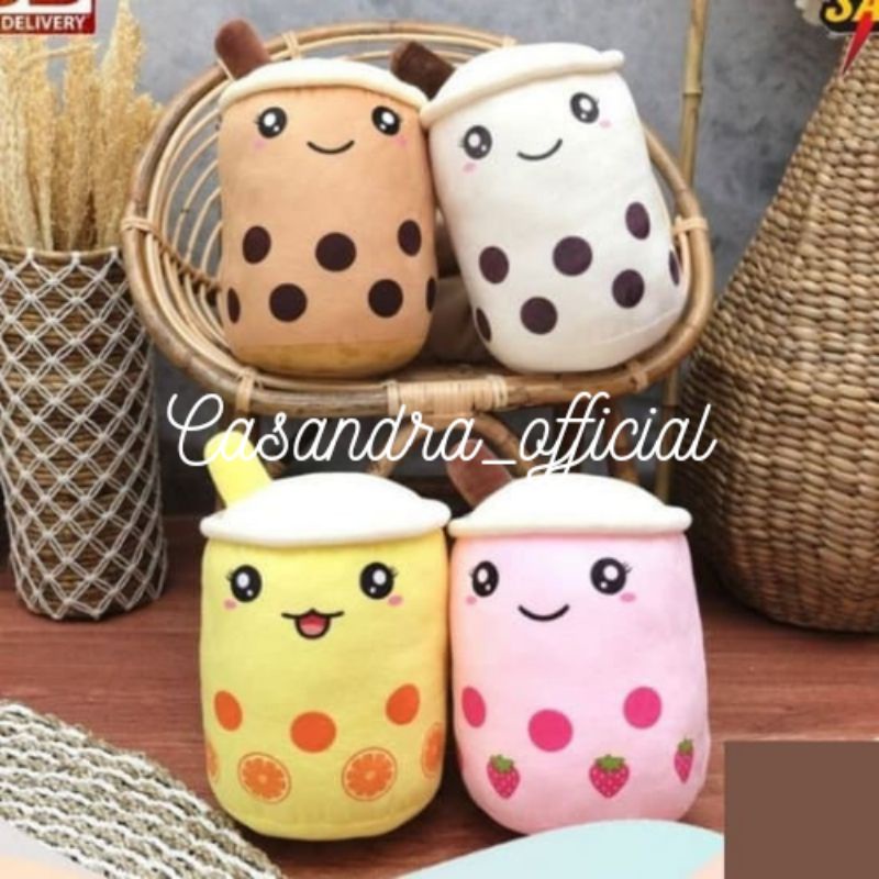 Boneka Boba Milk,Bantal Gentong Boba Milk ukuran (28cm)