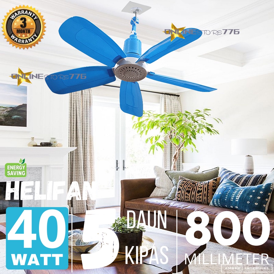 KIPAS HELIFAN 5 BALING 40 WATT / KIPAS ANGIN GANTUNG / KIPAS GANTUNG / KIPAS ANGIN GANTUNG PLAFON