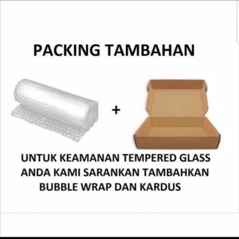 

+ aman tambah packingan kardus free bublue wrap / pelindung temper glass