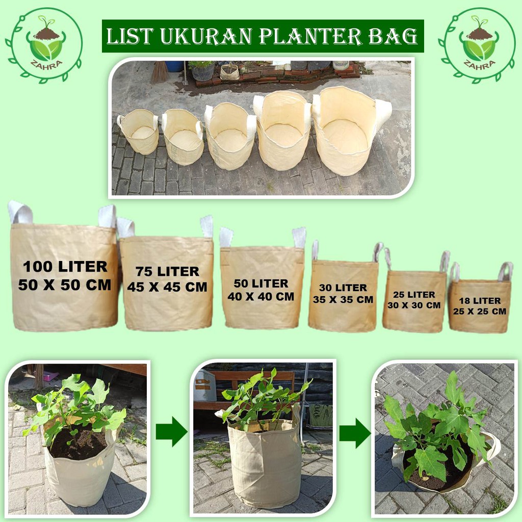 Planterbag 30 liter - Planter Bag Kantong Tanam Putih / 50 Liter / 25 Liter