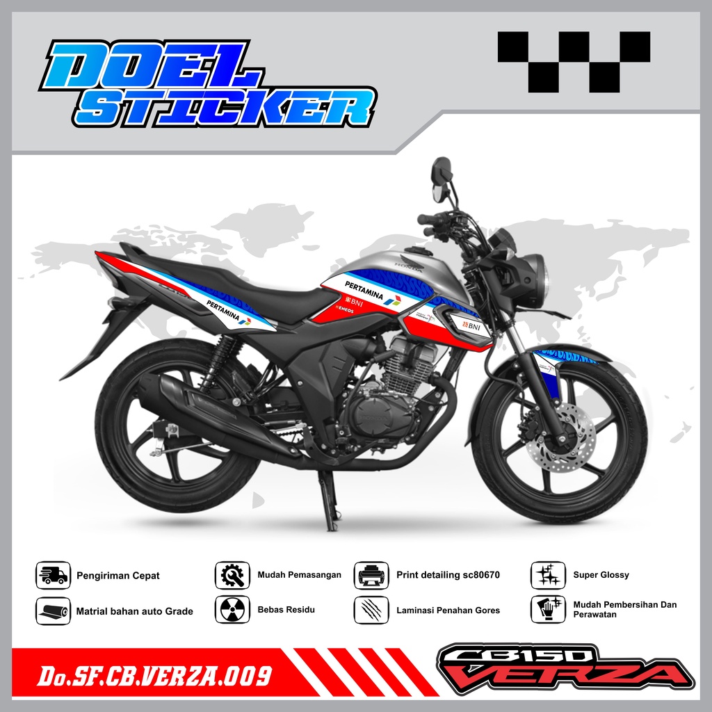 STICKER STRIPING CB VERZA 150 - STICKER STRIPING LIST VARIASI HOLOGRAM , CROME CB VERZA 150 DOEL 009