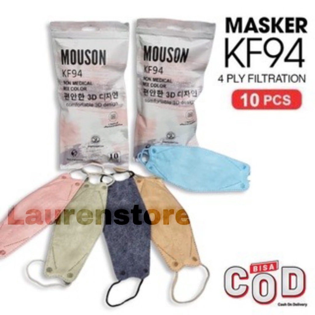 KF 94 WARNA 4PLY TERBARU MASKER KF 94 KOREA (ISI 10PCS) KF94 / KF94 WE MASK / KF94 warna mix