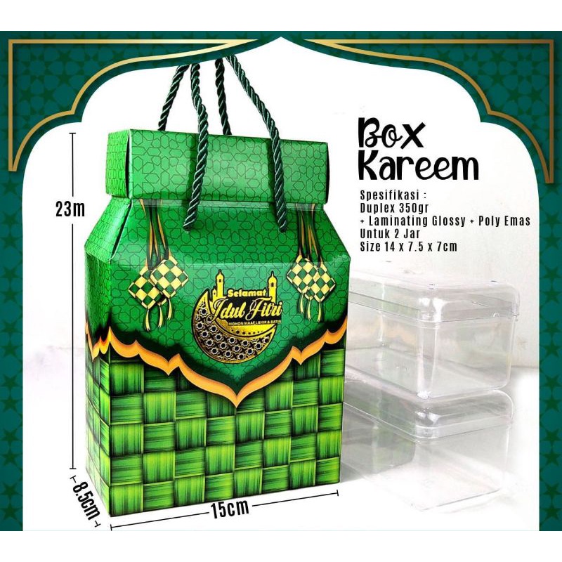 

BOX KAREEM/ DUS KAREEM/ DUS KUE KERING/ DUS HAMPERS/ KOTAK KUE KERING/ DUS LEBARAN/ DUS IDIL FITRI