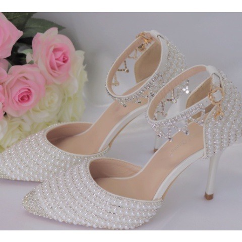 Sepetu NEW RINGSTONE WOMEN WEDDING SHOES 7 CM  9CM THIN HEELS POINTED CRYSTAL WOMEN SANDALS WORD BUC