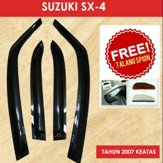 Talang Air Mobil Slim Suzuki SX4 Bonus Talang Spion