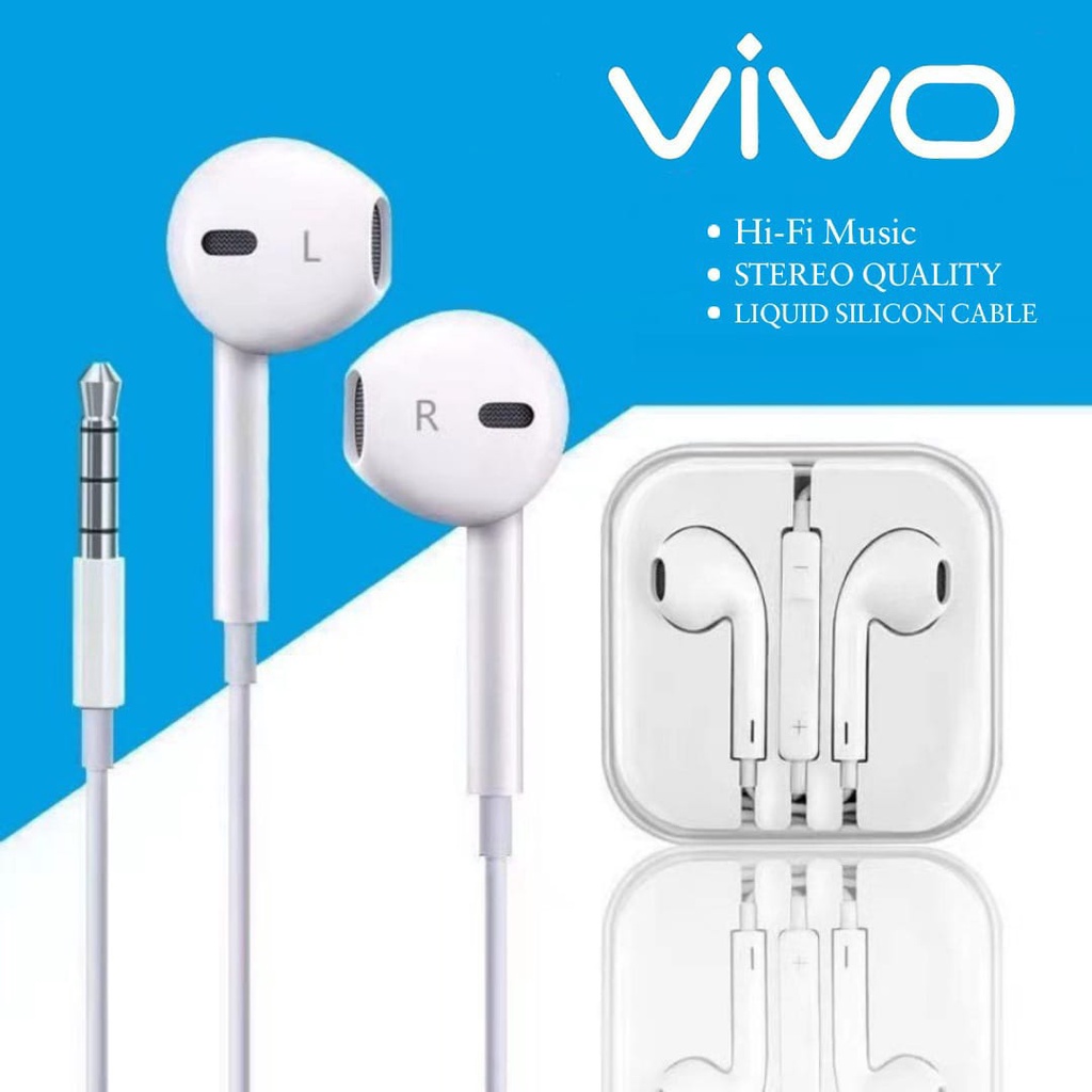 Headset VIVO Original Xtra Bass copotan earphone VIVO Cabutan original