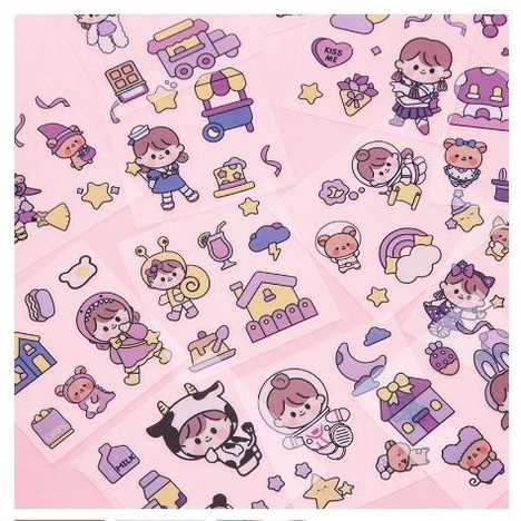 Stiker PVC Motif Kartun &quot;Funny Girls&quot;