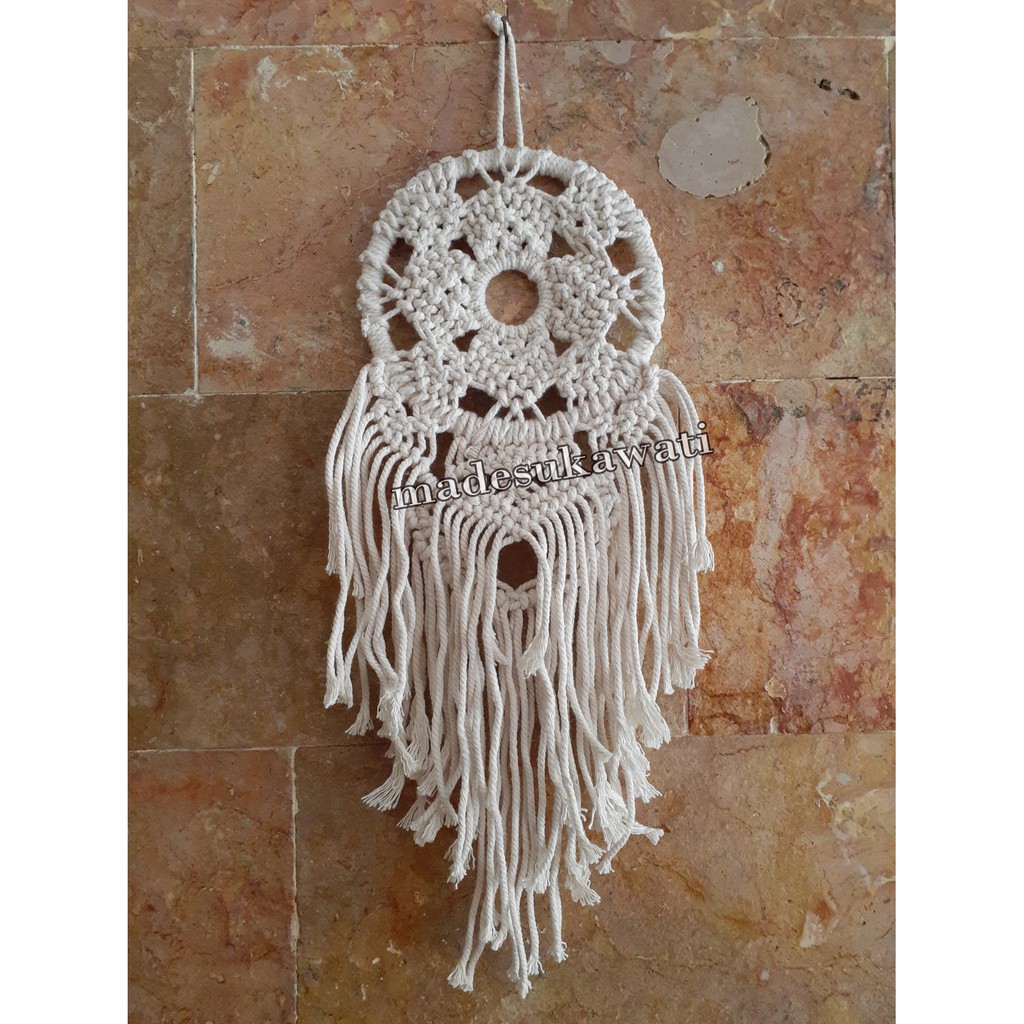 Dream catcher sulam rumbai diameter 17cm panjang 52cm