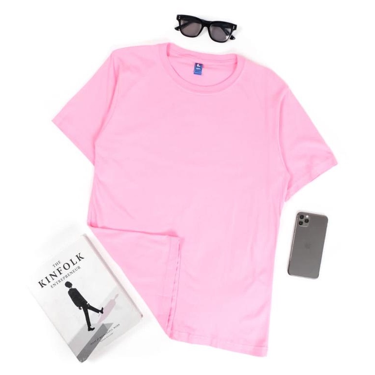 KAOS POLOS LENGAN PENDEK COTTON COMBED 30S-PINK BABY