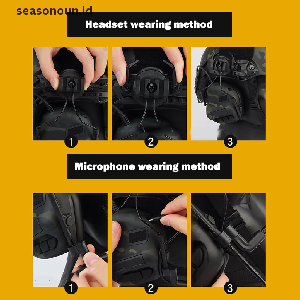 【seasonoun】 Tactical Airsoft Headsets Hunting Shooting Headset Military Helmet Accessories .