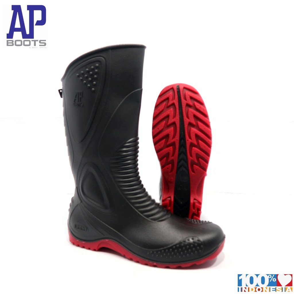 AP MOTO 1 BLACK/RED 39-44 - SEPATU BOOT SEPATU BIKERS - AP BOOTS