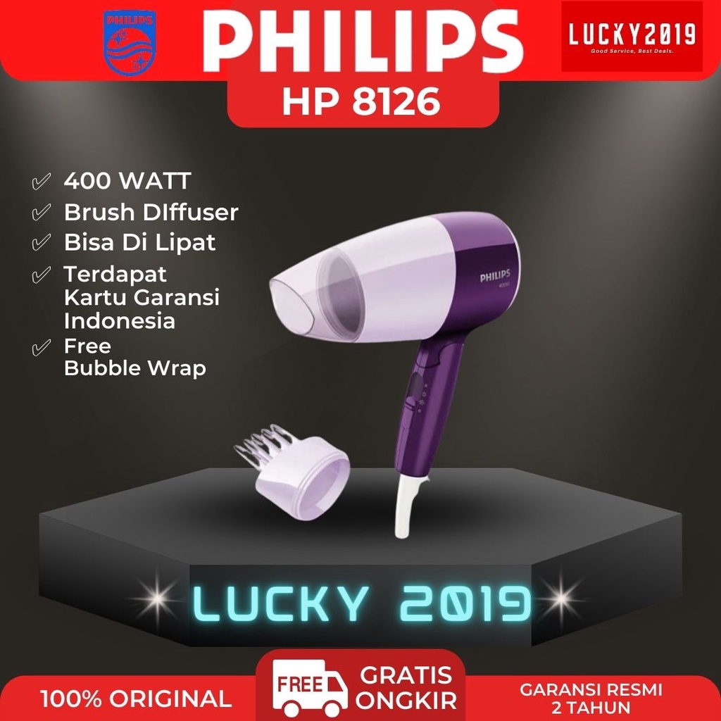 Hair Dryer Philips HP8126 Pengering Rambut Essential HP 8126 GARANSI RESMI