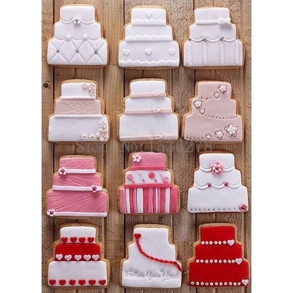 cetakan kue cookies bentuk cake tingkat Mold Wedding Cake Fondant cetakan kue
