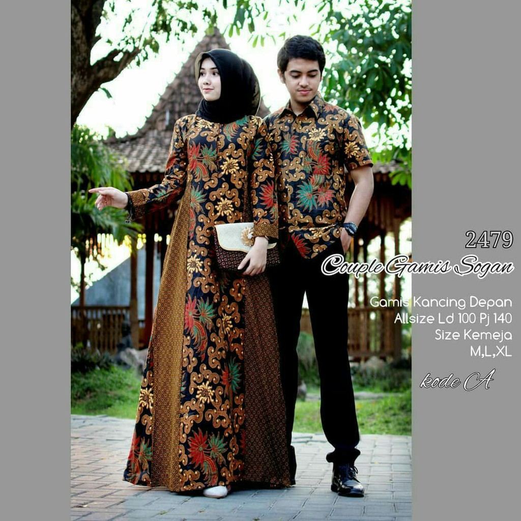 CP011 baju couple KEMEJA  GAMIS batik grosir murahh seragam pasangan keluarga