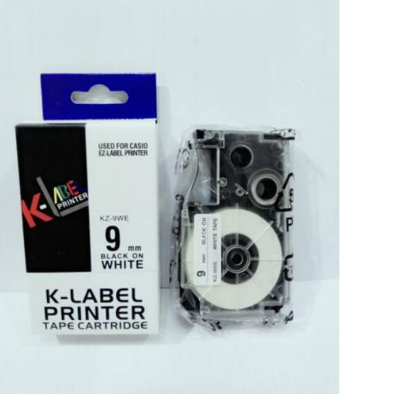 

Baru - k-label printer used for casio ez label printer black on white 9 mm kz-9we