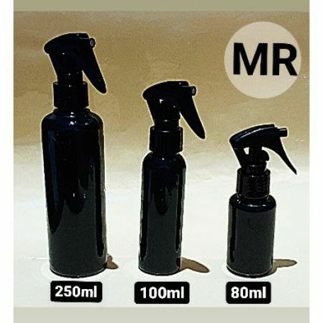 Botol Trigger Hitam Sprayer 80ml 100ml 250ml | Kosong PET isi Ulang Triger Full Black Sprey Spray