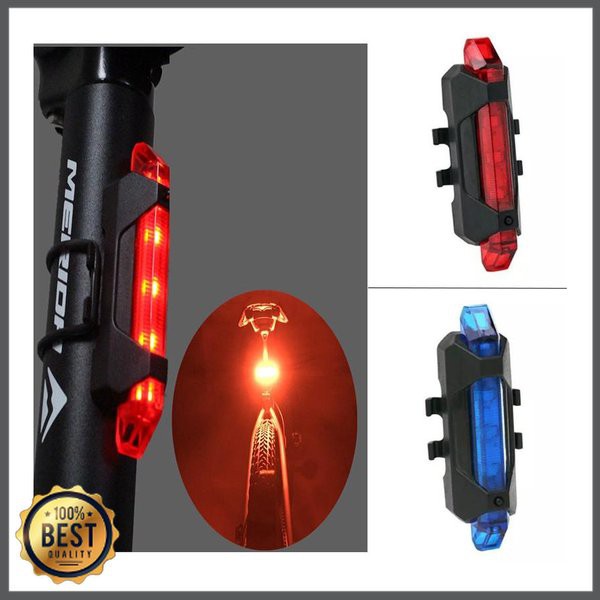 Lampu Sepeda  LED USB Rechargeable Depan atau Belakang Merah Putih Biru Gunung MTB Lipat Balap