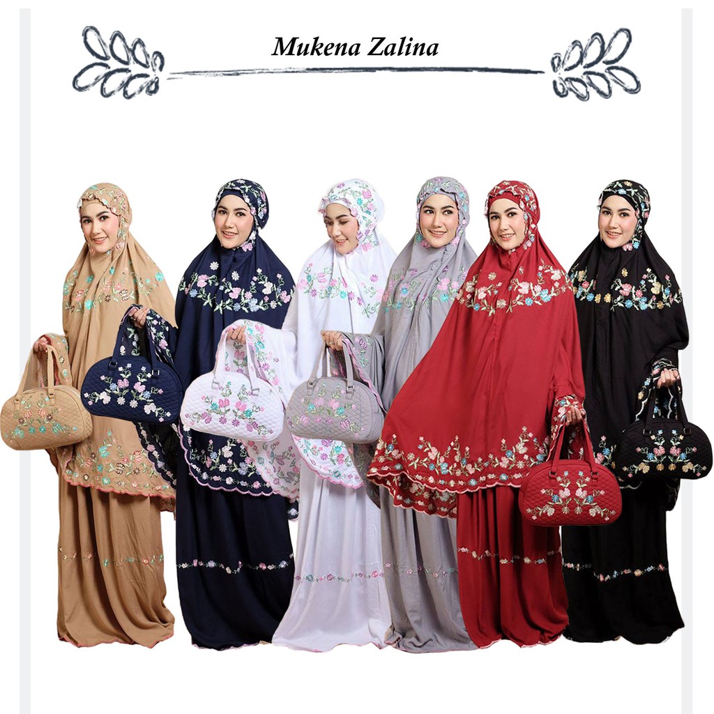 Mukena Dewasa Katun Rayon Premium Bordir Zalina
