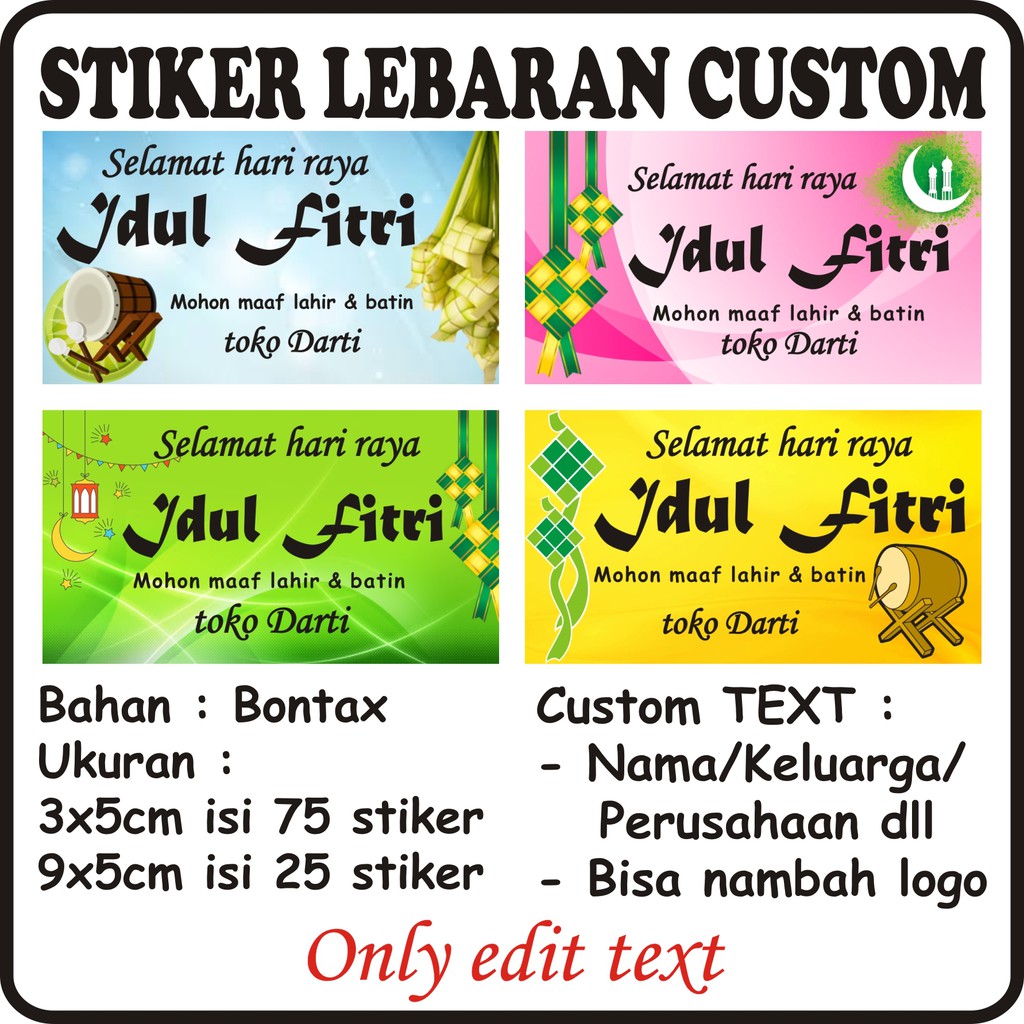 

CUSTOM Stiker lebaran ISI 75 | Stiker Idul Fitri | Stiker Parcel | Stiker Hamper | Stiker Bingkisan