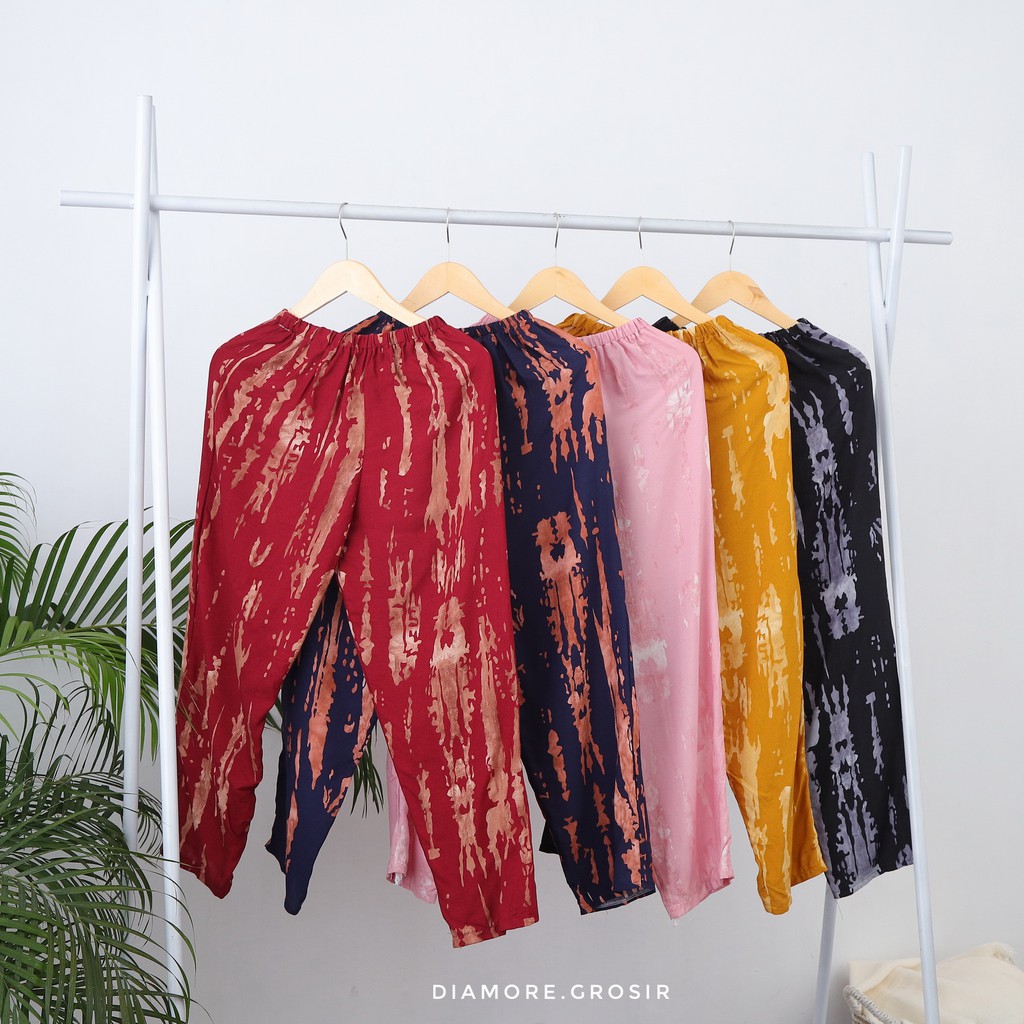 BLOOMS DAILY ONE SET / TIE DYE ONE SET RAYON / STELAN PIYAMA WANITA-2