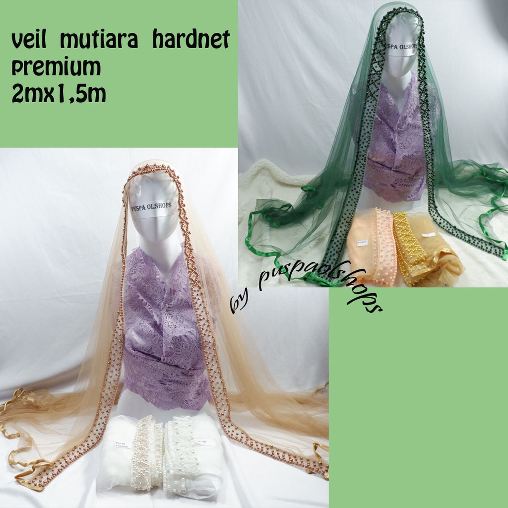 Veil Mutiara premium tile  silk hardnet veil pengantin slayer