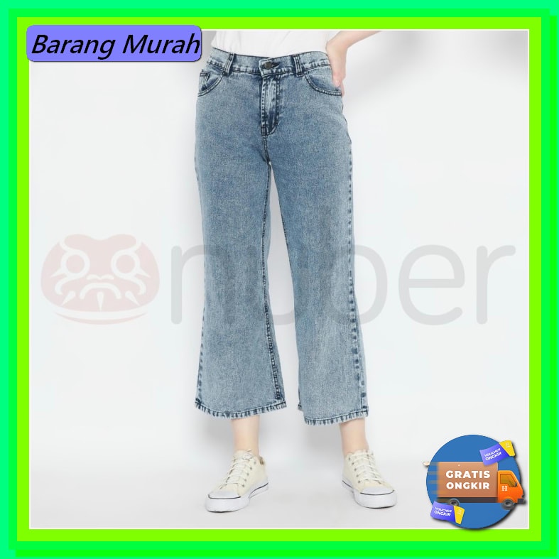 Kulot Jeans Rawis Snow Wanita Ootd - Celana Wanita Kekinian Kulot RL513 Nuber Celana Panjang Wanita