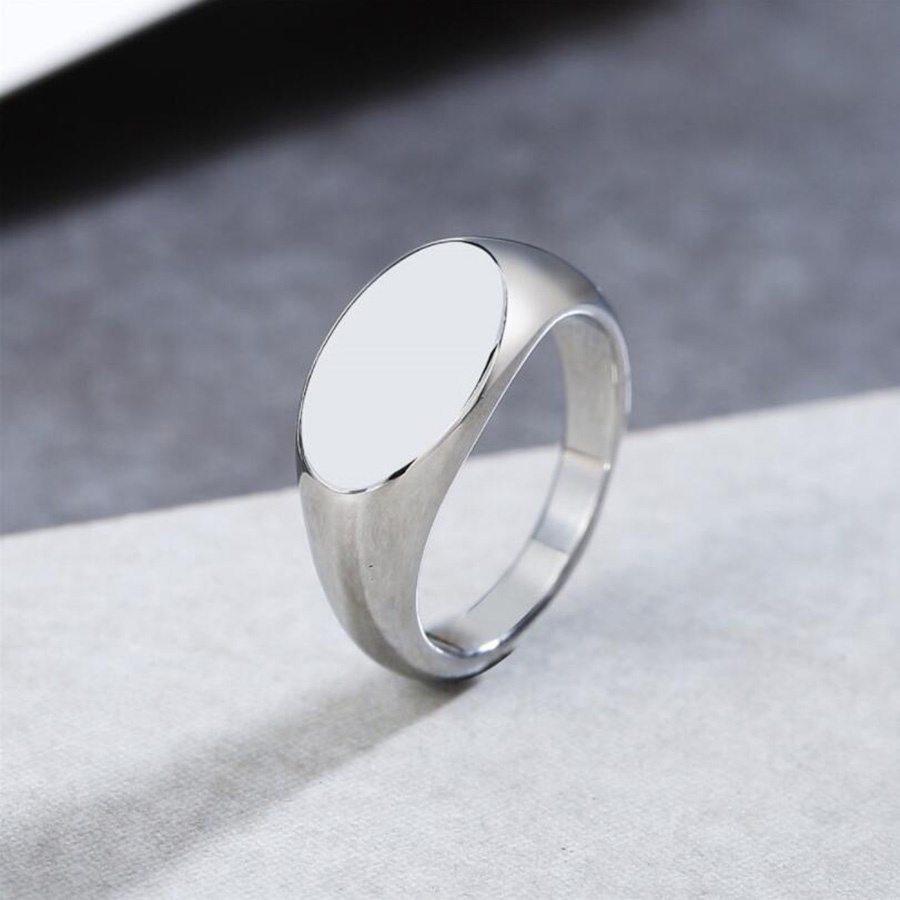 Cincin Jari Baja Titanium Perak Emas Hitam Dipoles Fashion Pria Punk Sederhana Rings