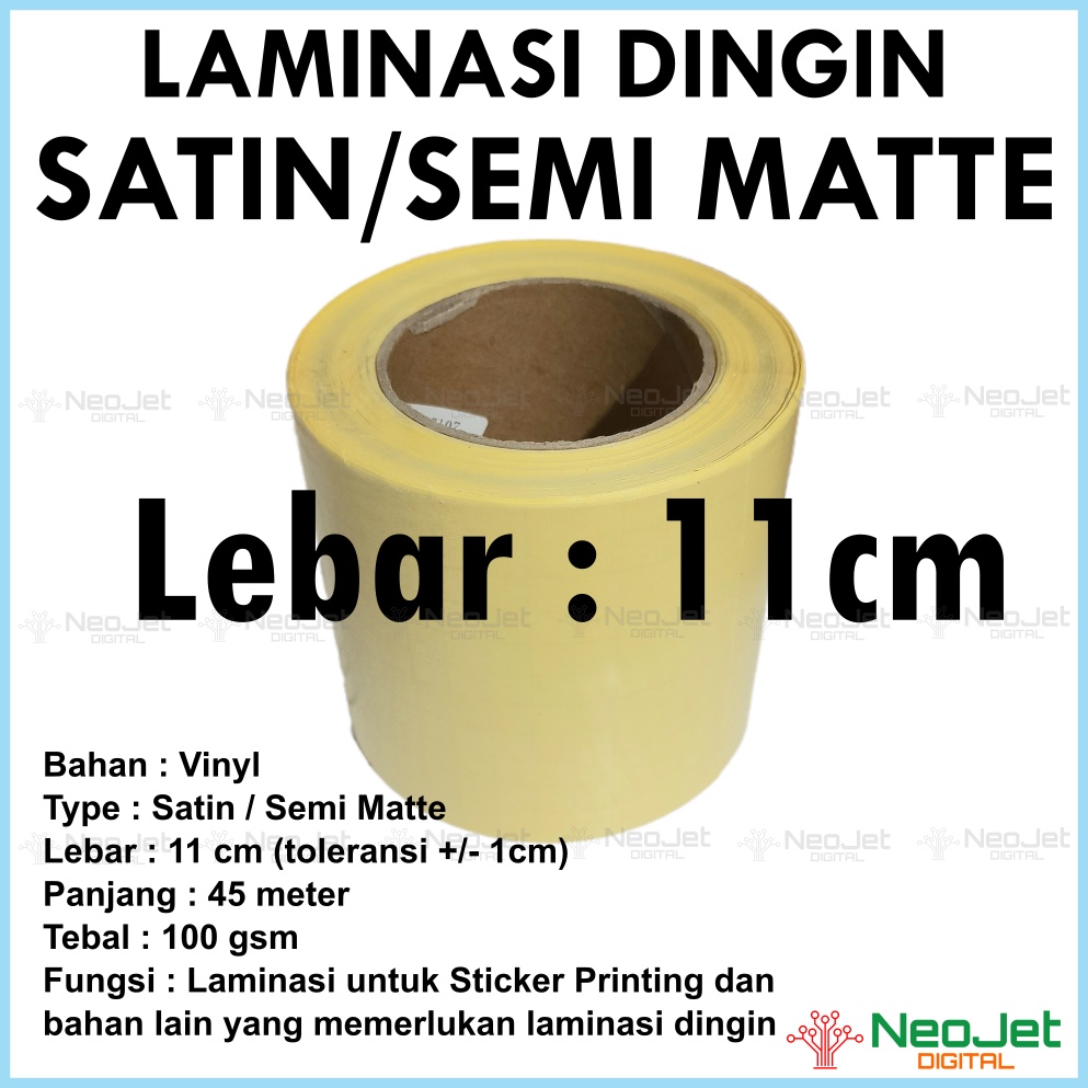 

Laminasi Dingin Satin Buram Halus Semi Doff Mate lebar 11cm panjang 45 meter