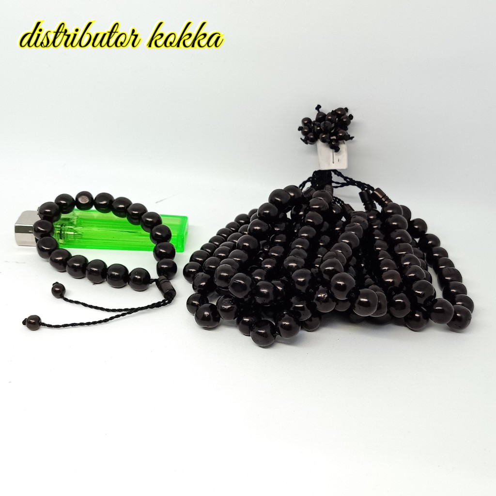 ( SUPER MURAH ) Harga grosir 10 pcs gelang Kokka Kaukah bulat 10mm hitam