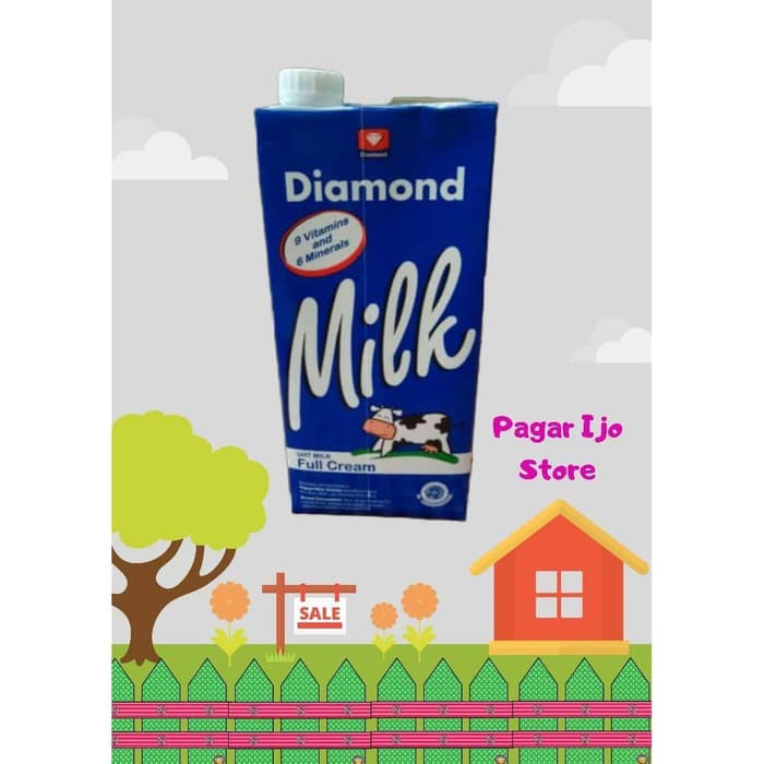 

Susu Cair Diamond UHT Full Cream Rasa Plain 1Liter 1000ml 1Lt