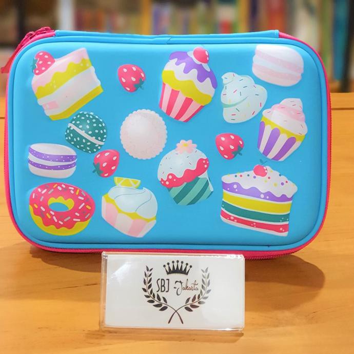 

Promo !!!! Termurah !!! Kotak Pensil Tempat Pensil Smiggle Lookalike 3D EVA Hardcase Cupcakes - Biru