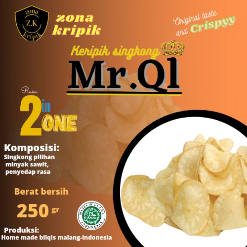 

camilan keripik singkong mr.qi rasa 2inone(2rasajadisatu) manis dan gurih 250gr