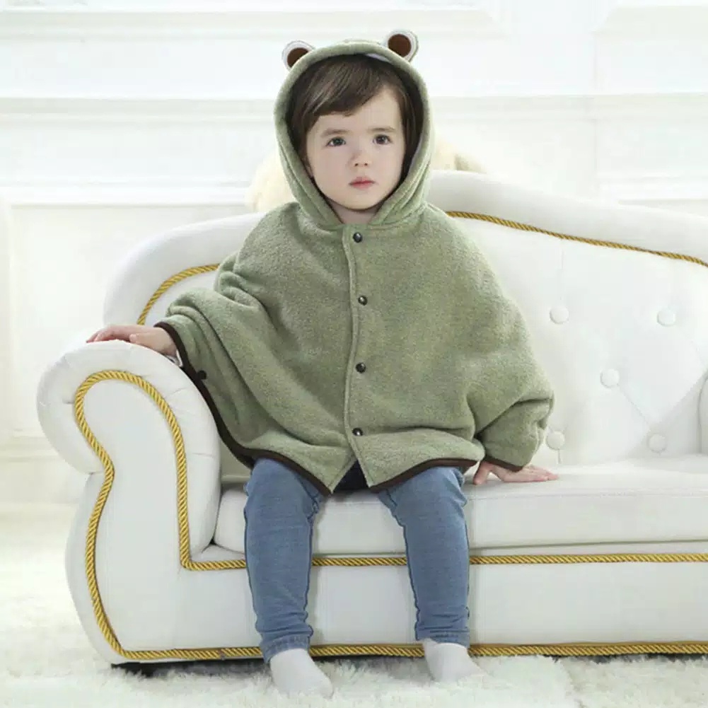 Jaket Bayi Karakter Model Penutup Kepala ( Baby Hoodie Jacket / Mantel Anak )