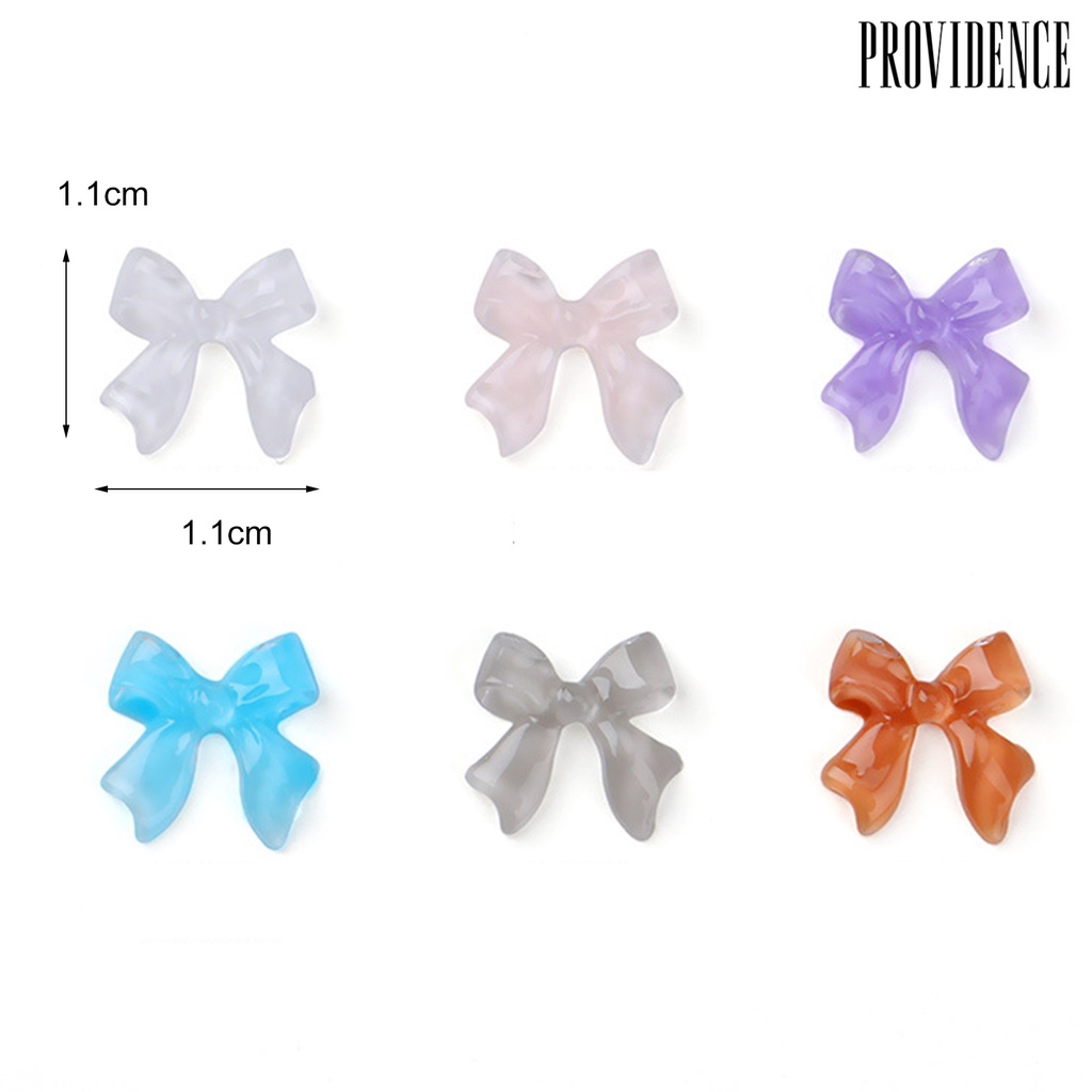 Providence 50pcs / Set Ornamen Bentuk Pita 3d Glitter Untuk Dekorasi Nail Art / Manicure Diy