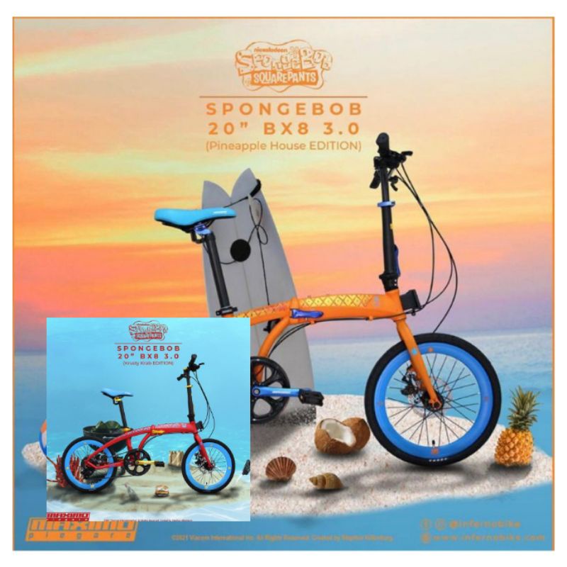 Sepeda lipat Maximo Piegare 20 inch Spongebob BX8 3.0