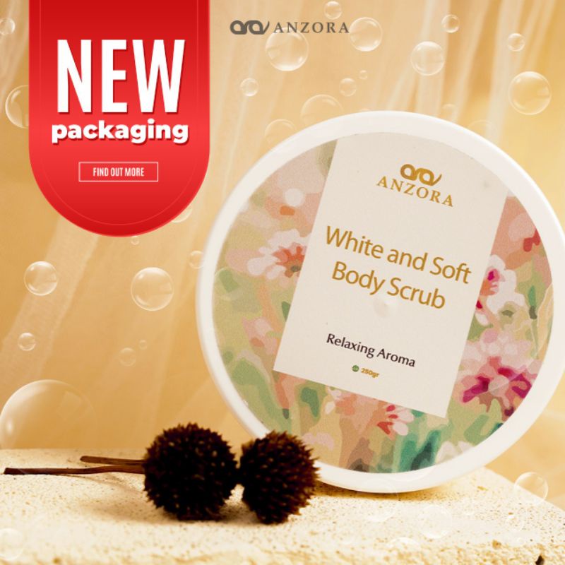 White and soft body scrub anzora/anzora body scrub/lulur badan anzora/anzora/body scrub anzora/body 